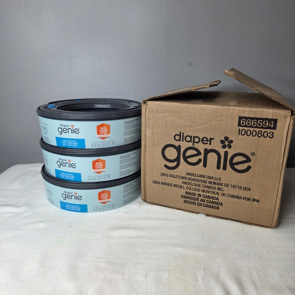 Diaper Genie Max Odor Lock Refill 3 Pack Unscented 21 FT Each 666594 1000803
